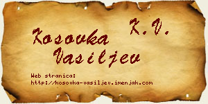 Kosovka Vasiljev vizit kartica